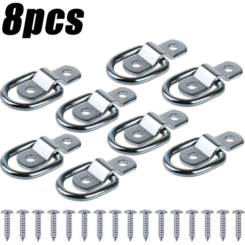 1-10Pcs D Rings Tie Down Anchors Ring Pull Hook Stainless Steel Lashing Ring Load Fit for Car Boat Cargo trailer Vehicles RV Van