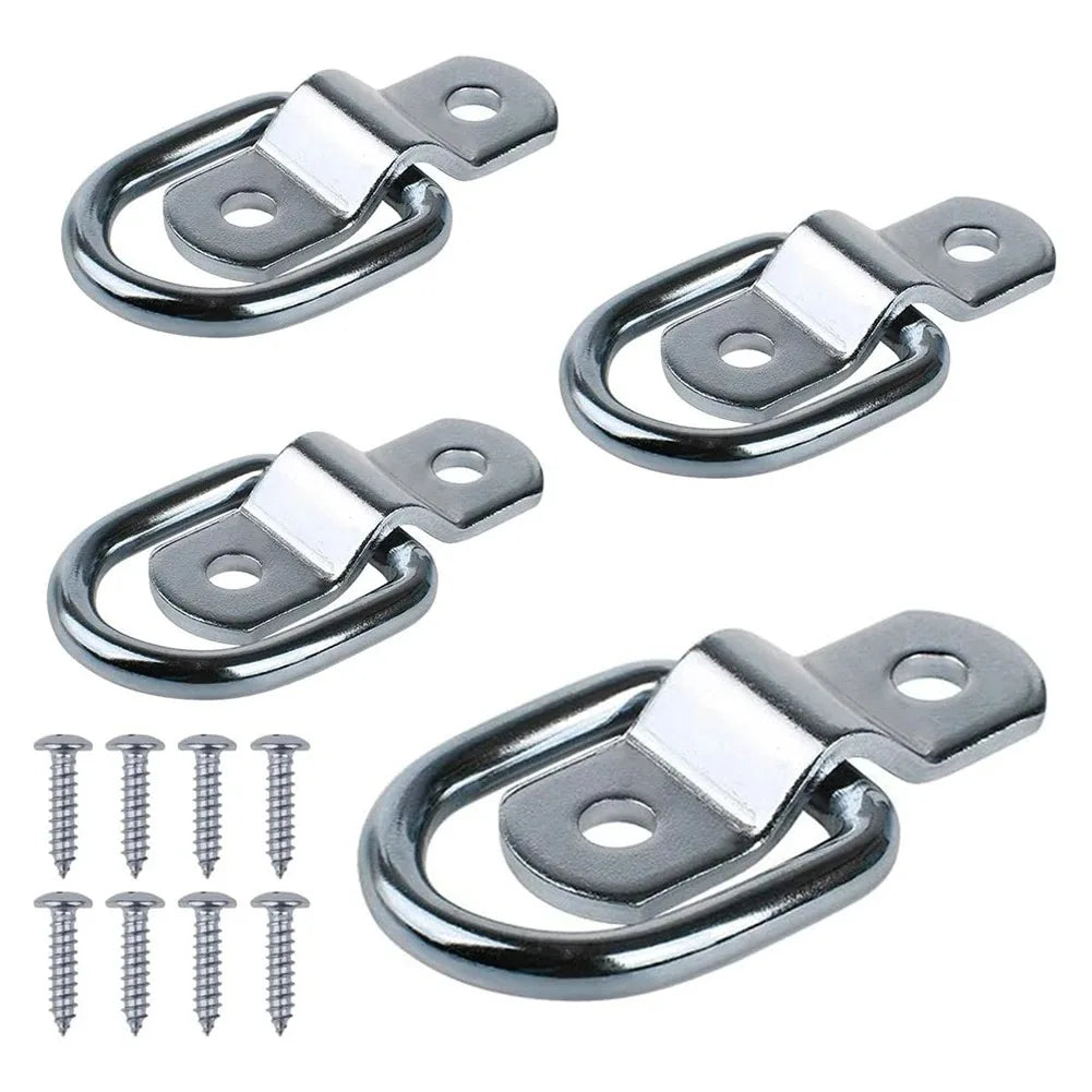 1-10Pcs D Rings Tie Down Anchors Ring Pull Hook Stainless Steel Lashing Ring Load Fit for Car Boat Cargo trailer Vehicles RV Van